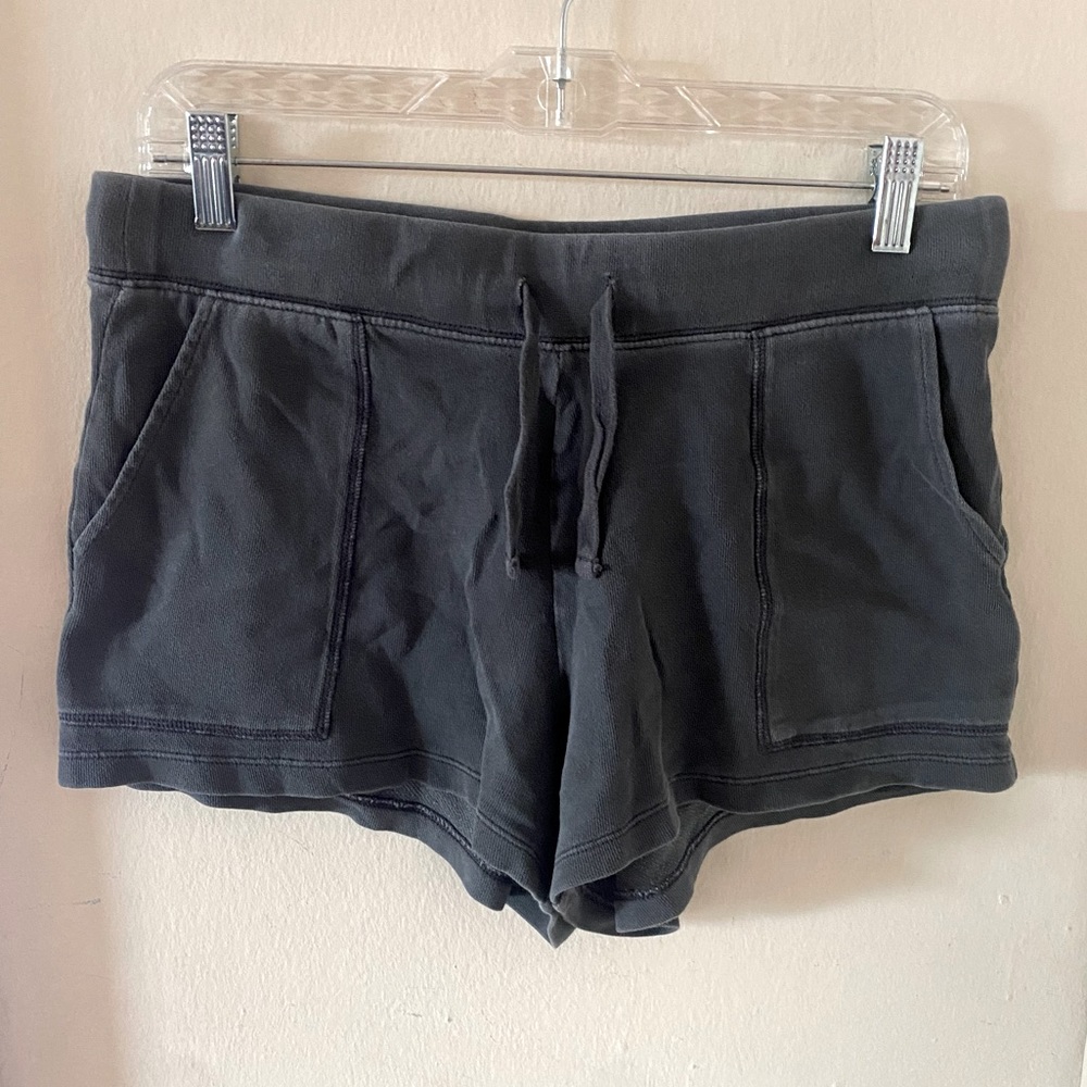 Old Navy Faded Charcoal Grey Sweat Shorts with Pockets and Drawstring Ties
